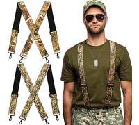 Toulite 2 Stück Camouflage-Hosenträger für Herren, strapazierfähig, mit 4 starken Haken für Männer, Jagd, Arbeit, verstellbare X-Rücken-Hosenträger, 5,1 cm, Mehrfarbig, Einheitsgröße