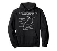 Tour du Mont Blanc Karte Frankreich Italien Schweiz Wanderweg Pullover Hoodie