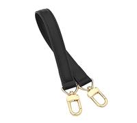 TOURDREAM Genuine Leather Plain Strap Replacement for Neonoe Hnalde Strap Bucket Bag Handbag Top Handle Black Brown Leather Strap (14.5inch - 37cm, Black)