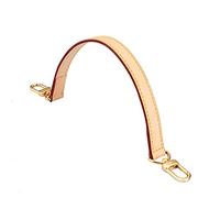 TOURDREAM Vachetta Strap Handle Genuine Leather Plain Strap Replacement for Neonoe Strap Bucket Bag Handbag Top Handle Black Caramel Leather Strap (14.5inch - 37cm, Vachetta)