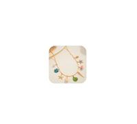 TOVABA Muschelkette Damen - Bunte Muschel Kette Nickelfrei, Goldfarbene Gliederkette mit 8 Maritimen Charms, Perle, Seestern, Fisch, Schnecke, Spirale, Geschenk Für Sommer, Strand & Alltag