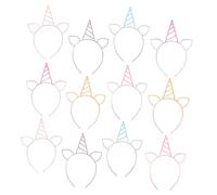 TOVINANNA 12stücke Glitzer Einhorn Stirnband Mit Horn Und Ohren Aus Kunststoff Für Damen Party Festivals Haarreifen Mit Bunten Akzenten Für Karneval Und Feiertage