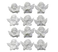 TOVINANNA 20 Stück Vintage Barock Engelflügel Selbstgemacht Schmuckteile aus Resin Weiß Handarbeitszubehör für Broschen und Accessoires