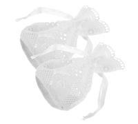 TOVINANNA 2stücke Schmuckbeutel Mit Kordelzug Weiß Aus Klein Mit Spitze Für Aufbewahrung Organisation Geschenke Partyzubehör