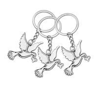 TOVINANNA 3 Stück Schlüsselanhänger aus Metall Taubenform Zierliche Friedensschmuck Anhänger für Taschen Schulranzen Langlebiger Gepäckanhänger für Geschenkideen