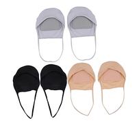 TOVINANNA 3paare Damen Unsichtbare Halbsocken Mit Elastischem Fersenband Rutschfest Für High Heels Pumps Ballerinas Atmungsaktive Sommer Füßlinge in Schwarz Hautfarbe