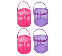 TOVINANNA 4 Stück Garnaufbewahrungsbeutel Netzbeutel für Häkelgarn Rund Klein 13X125cm mit Griff Atmungsaktiv Tragbar für Strick und Häkelzubehör