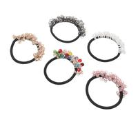 TOVINANNA 5 Stück Pack Elastische Kristall Haargummis für Damen Glitzernde Sanfte Zopfbänder Vielseitige Boho Haarbänder für Alltag und Partys