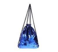TOVINANNA Pailletten Rucksack mit Kordelzug Meerjungfrauen Motiv Königsblau Schwer Reißfest Leichte Damen Schultertasche für Party Reise Alltag
