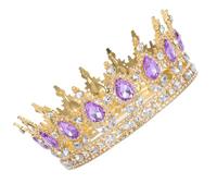 TOVINANNA Strass Kronen Haarschmuck Damen 12,7cm Rundes Brautdiadem mit Funkelnden Strasssteinen Leichter Prinzessinnen Tiara für Hochzeit Geburtstag Abschlussball Party