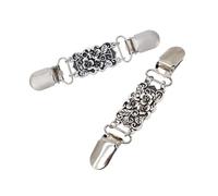 TOVINANNA Vintage Strickjackenclips 2 Stück Metall Pullover Kragenschließen Retro Schalschnalle Damen Kleidung Zubehör