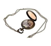 TOVINANNA Weltkarten-taschenuhr Retro Quarzuhr Mit Galvanisiertem Gehäuse Und Relief-Design Für Herren Als Modischer Blickfang Und Geschenkidee