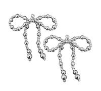 TOWARDSNAN Eye Catching Shoe Accessory Delicate Pearls Beaded Bowknot Dangler Decorations Fashionable Shoe Accessory for Women Dances