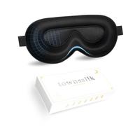 townsslik 3D Schlaf-Augenmaske, doppelseitige 19mm luxuriöse Maulbeerseide,keine Beeinträchtigung der Wimpern,bequem für die Augen, verstellbarer Schultergurt,geeignet Männer, Frauen Kinder,schwarz