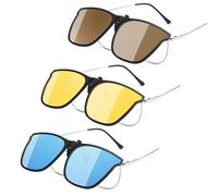 TownTop 3 Stück Polarisiert Sonnenbrillen Aufsatz Brille, Clip On Sonnenbrille, Sonnenbrille für Brillenträger, Anhebbar und Ultraleicht Aufsteck Sonnenbrille zum Aufstecken, Herren, Damen 100% UV400