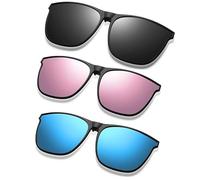 TownTop 3 Stück Sonnenbrillen Aufsatz Brille zum Aufstecken, UV400, polarisiert, Blendfrei, Perfekt für Outdoor, Sonnenbrille Zum Aufstecken für Brillenträger, vielseitig und stilvoll