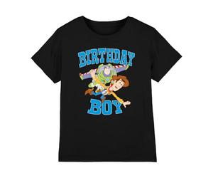 Toy Story Birthday Boy Woody and Buzz Uni Kids T-Shirt, Schwarz, 7-8 Jahre