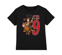 Toy Story Jungen Birthday Woody I'm 9 Unisex Kids T-Shirt, Schwarz, 7-8 Jahre EU