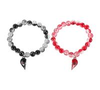 TOYANDONA 1 Paar Magnetische Partnerarmbänder aus Zinklegierung mit Herzschlag Design Leichtes Liebesarmband für Paare Magnetischer Verschluss Romantisches Accessoire für Fernbeziehungen