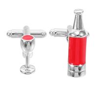 TOYANDONA 1 Paar Manschettenknöpfe Weinglas Weinflasche Legierung Hochglanzpoliert Glänzend Elegant für Hochzeit Business Formelle Anlässe