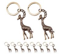 TOYANDONA 10 Stück Metall Schlüsselanhänger Giraffe in Legierung mit Niedlichem Cartoon Design Dekorativer Taschenanhänger für Schlüssel und Geldbörsen Gastgeschenk zur Party
