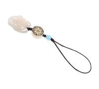 TOYANDONA 1stück Weiße Fuchs Handyanhänger Schlüsselband Kreativer Chalcedon Schmuck Kleines Langlebiges Bag Pendant für Damen Retro taschenanhänger als Geschenk für Geburtstag