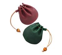 TOYANDONA 2 Stück Kleiner Münzgeldbörse aus Strapazierfähigem PU Klein mit Kordelzug Vintage Schmuck und Reiseetui Tragbarer Münzbeutel für Alltag und Reisen