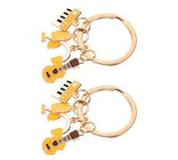 TOYANDONA 2 STÜCK Musikalischer Schlüsselanhänger Robustem Zinklegierung mit Violine Mikrofon und Kopfhörer Trendiges Taschen Autoschlüssel Accessoire Geschenkidee für Musiker und