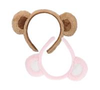 TOYANDONA 2 Stück-pack Bärenohren Stirnband Plüsch Haarband Zum Gesichtwaschen Spa Make up Verstellbar Für Damen Und Erwachsene