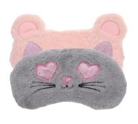 TOYANDONA 2 Stück Plüsch Schlafmaske mit Niedlichen Cartoon tieren Atmungsaktive Weiche für Erholsamen Schlaf Verstellbar und Leicht als Tragbarer Augenschutz für Damen und Herren