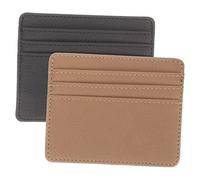 TOYANDONA 2 Stück RFID Schutz Kartenhüllen aus Pu Leder Doppelseitig Transparent Schlankes Design Schützendes Kreditkartenetui für Bank Bus Ausweiskarten für Büro und Alltag