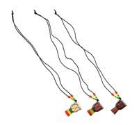 TOYANDONA 3 Stück Teiliges Afrikanische Djembe Trommel Anhänger Halsketten aus Stabilem Holz Handgefertigte Mini Percussion Schmuck für Männer Frauen Teens Langlebiges Geschenk für