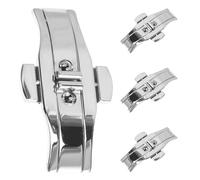 TOYANDONA 4 Stück Faltschließe aus Stahl 6x21mm - Butterfly Uhrenschließe Ersatz für Uhrenarmbänder Sichere Kratzfeste Metall Schließe für Uhrenersatz und Reparatur