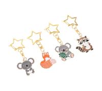 TOYANDONA 4 Stück Kreativer Schlüsselanhänger mit Cartoon Koala Fuchs und Stern Anhänger aus Robustem Material als Geschenk oder Partydeko