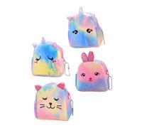 TOYANDONA 4 Stück Niedliche Cartoon Einhorn Münzgeldbörse Plüsch Kleingeldtaschen für Mädchen Leichte Langlebige Geldbörse mit Münzfach als Kita Abschiedsgeschenk
