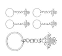 TOYANDONA 5 Stück -pack Schutzengel Schlüsselanhänger aus Legierung Christliche Taufgeschenke Gastgeschenke für Hochzeiten Dekorative Engelsanhänger für Tasche und Auto