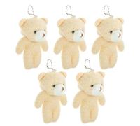 TOYANDONA 5 Stück Teiliges Mini Bär Schlüsselanhänger Plüschanhänger aus Weichem Pp Baumwollstoff Kompakt und Leicht mit Aufhängekette für Taschen Rucksäcke und Schlüssel Niedlicher Kleiner