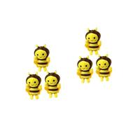 TOYANDONA 6 STK Kleiner bienenanhänger Plüschfigurenspielzeug die Biene Flauschiger Schlüsselanhänger-Ornament ausgestopfte Biene schmücken behaart Dekorationen Taschen Baby