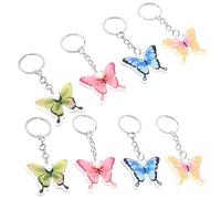 TOYANDONA 8 Stück pack Schmetterling Schlüsselanhänger aus Acryl Kompakter Taschen und Rucksackanhänger Dekorativer Schlüsselring für Damen Vielseitiges Geschenkaccessoire