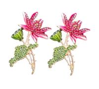 TOYANDONA Anstecknadeln Elegante Blumenbroschen aus Legierung 2 Stück mit Sicherer Befestigung Rosa Emaille und als Schmuck und Geschenk zum Geburtstag oder Muttertag für Damen