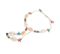 TOYANDONA Boho Muschel Fußkettchen mit Zehenringen für Damen, Strand | Seestern Perlen, Elastischer Verschluss, Leicht und Wasserfest, für Fuß und Hochzeiten Am Küstenbereich