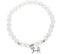 TOYANDONA Einhorn Einzigartiges Design aus S925 Silber mit Mädchen Armband Opal Perlen Glatte Oberfläche Robust und Einhorn Partygeschenk Alltag