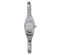 TOYANDONA Elegante Damenarmbanduhr Stilvolles Armband Bequemes Tragegefühl mit Glänzenden Diamanten Zinklegierung Modernes Design in Silber für Hochzeit und Party