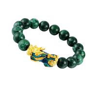 TOYANDONA Feng Shui Perlenarmband mit Farbwechsel Pi Yao Elastisches Jade armband Unisex für Glück und Wohlstand als Geschenk für Damen und Herren