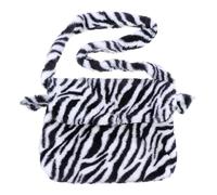 TOYANDONA Flauschige Damen Schultertasche mit Zebramuster Großer Plüsch Umhängebeutel Magnetischer Knopfverschluss Langlebig und Geräumig für Shopping Reisen und Alltag im Herbst und Winter