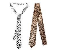 TOYANDONA Herren Krawatten Animal Print 2 Stück mit Leoparden und Zebramuster Hautfreundlich für Hochzeiten und Fotoboxen