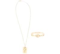 TOYANDONA Herz Symbol Titanstahl Armband mit Schlüsselanhänger Goldfarbenes Schmuckset für Damen Langlebig und Modisch Geschenk zum Valentinstag