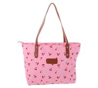 TOYANDONA Kirsch Schultertasche für Damen, Leichte Große Tragetasche Rosa | Nylon und Polyester, Strapazierfähig und Geräumig, für Schule, Reisen und Praktische Organisation