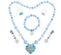 TOYANDONA Mädchen Schmuckset Perlenkette Armband Ring Ohrringe Set Prinzessin Party Geschenk Süßes Zubehör für Langlebig und Detailreich für Alltag und Festlichkeiten