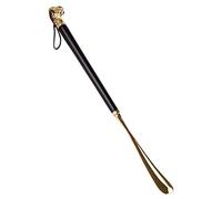 TOYANDONA Messing Schuhanzieher Schwarz 58cm Metall Schuhlöffel mit Dickem Griff Langlebiger Schuhheber für Senioren Schwangere Praktisches Schuhzubehör